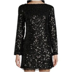 Sachin + Babi Cameron Sequined Black Mini Dress Women’s Size 6 NWT